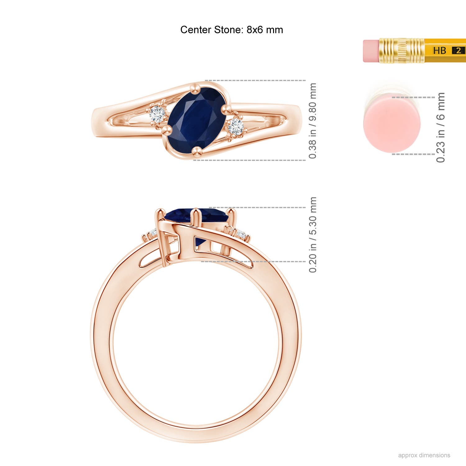 A - Blue Sapphire / 1.6 CT / 14 KT Rose Gold