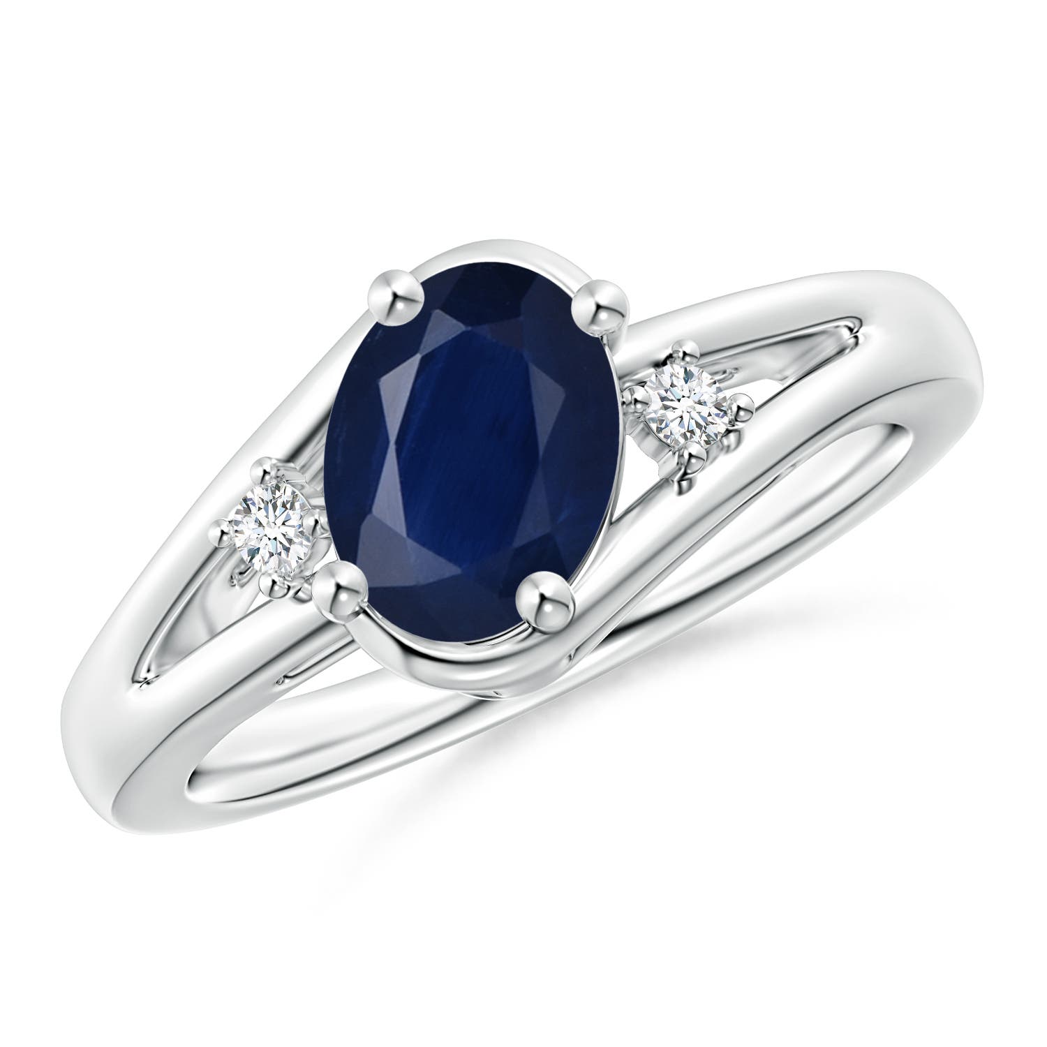 A - Blue Sapphire / 1.6 CT / 14 KT White Gold