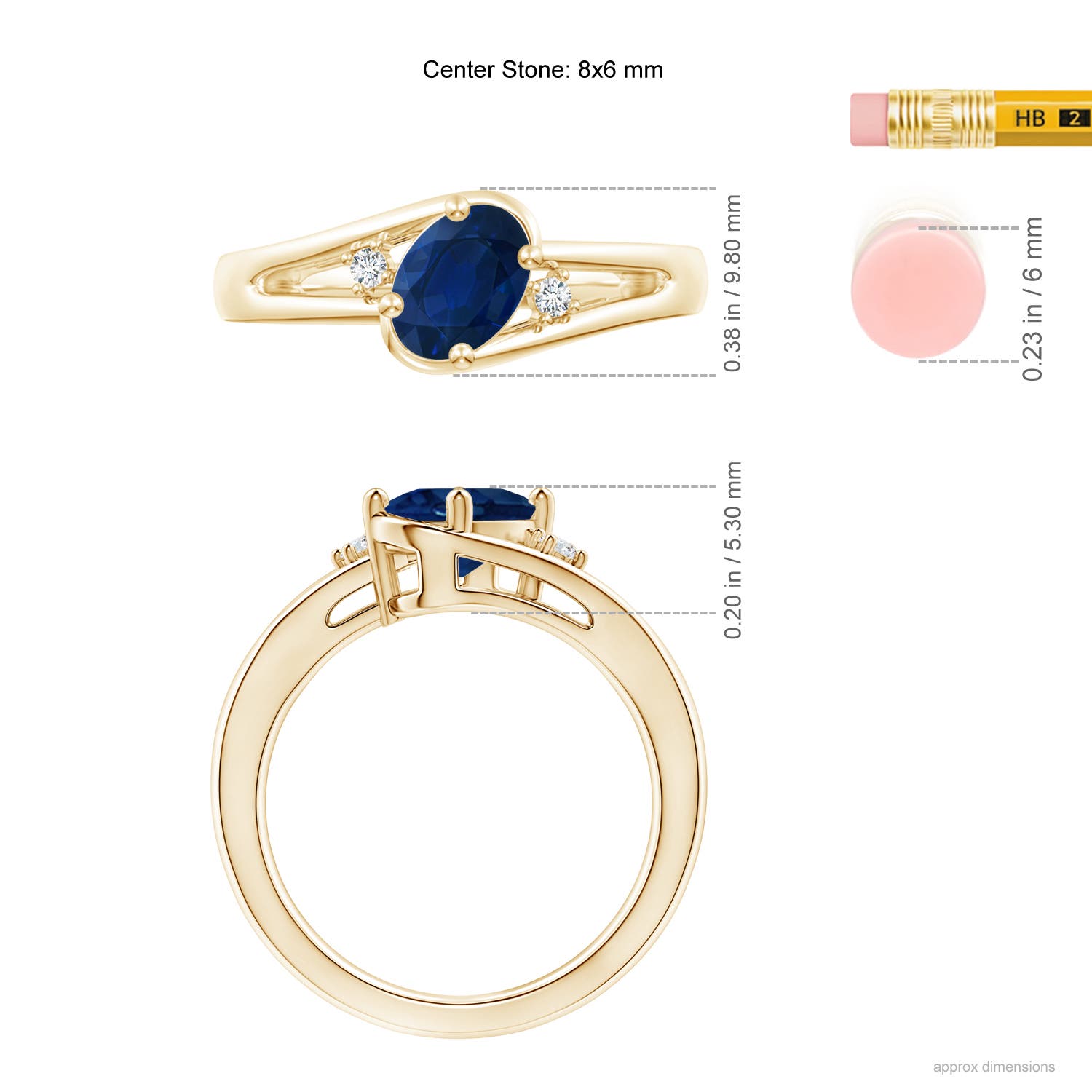 AA - Blue Sapphire / 1.6 CT / 14 KT Yellow Gold