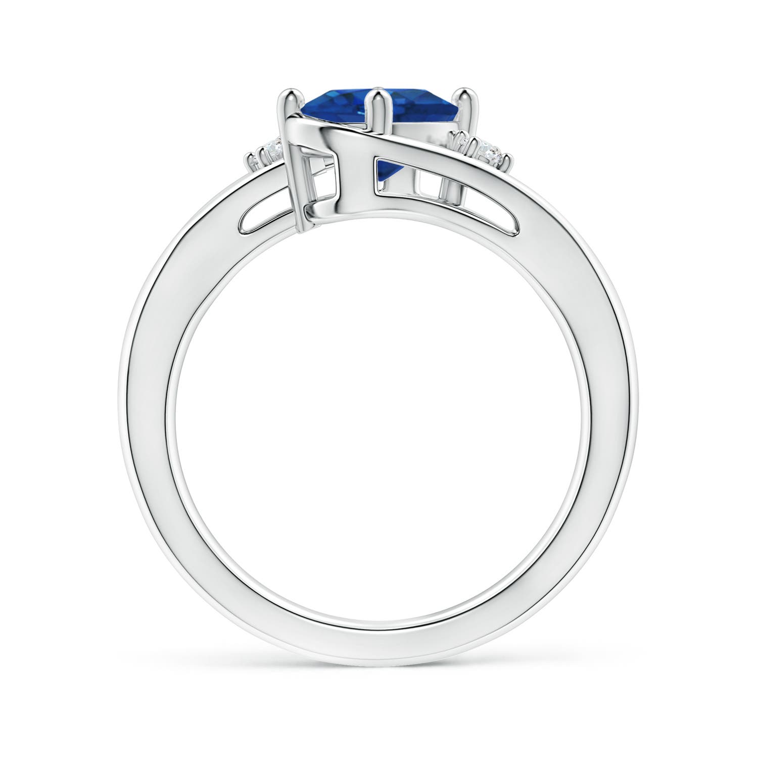 AAA - Blue Sapphire / 1.6 CT / 14 KT White Gold