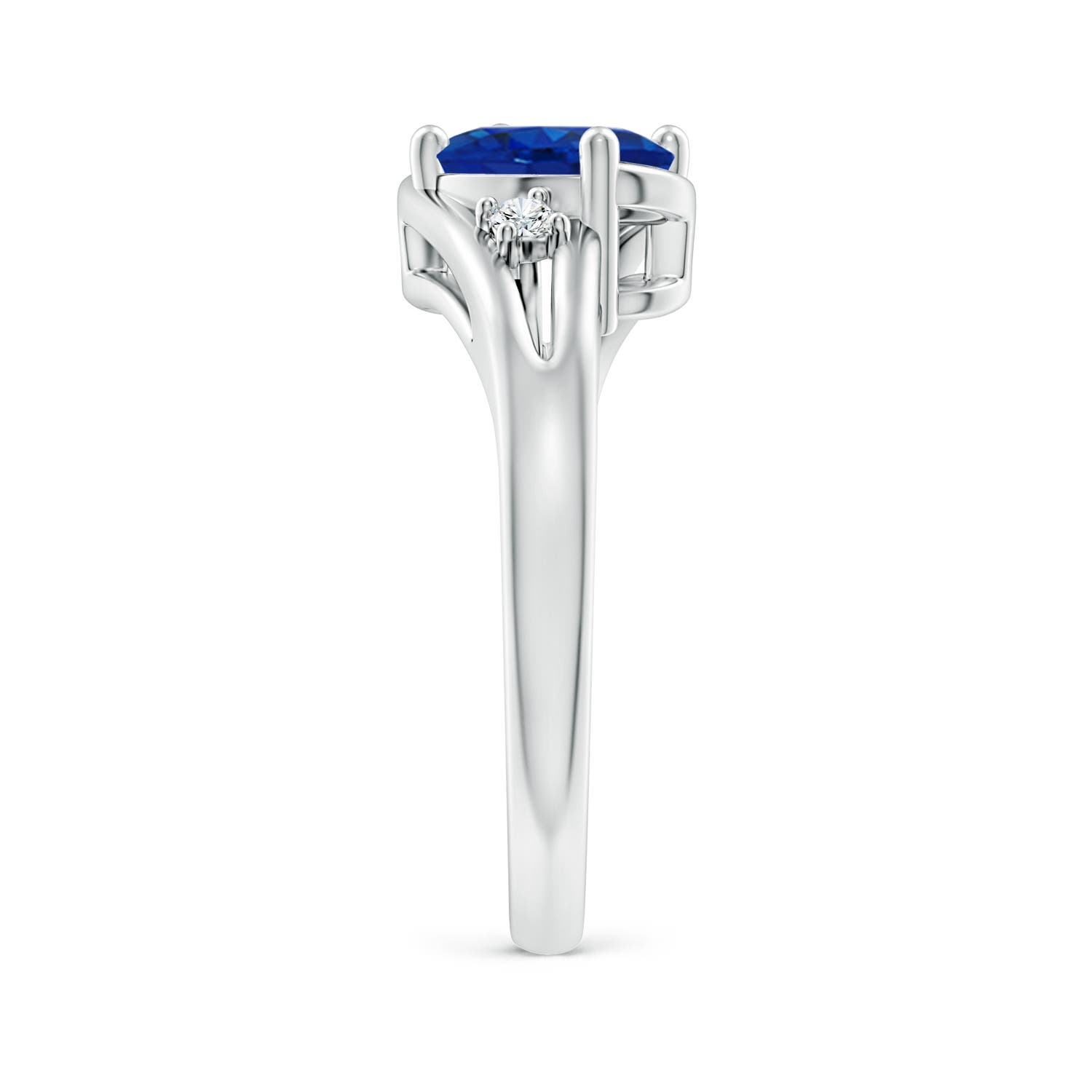 AAA - Blue Sapphire / 1.6 CT / 14 KT White Gold