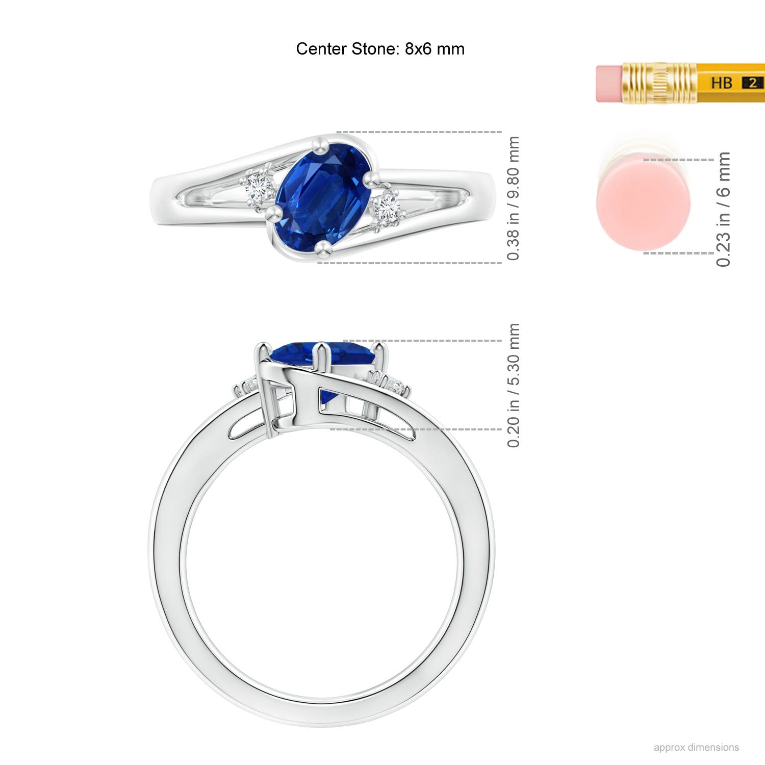 AAA - Blue Sapphire / 1.6 CT / 14 KT White Gold