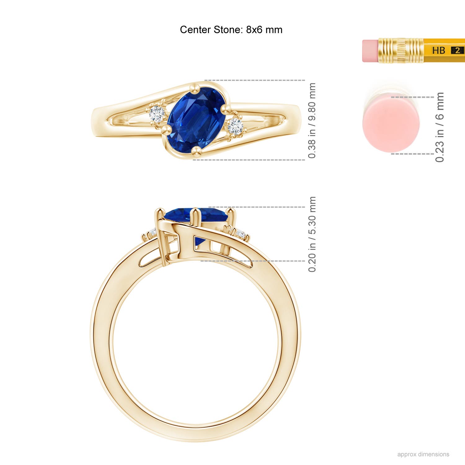 AAA - Blue Sapphire / 1.6 CT / 14 KT Yellow Gold