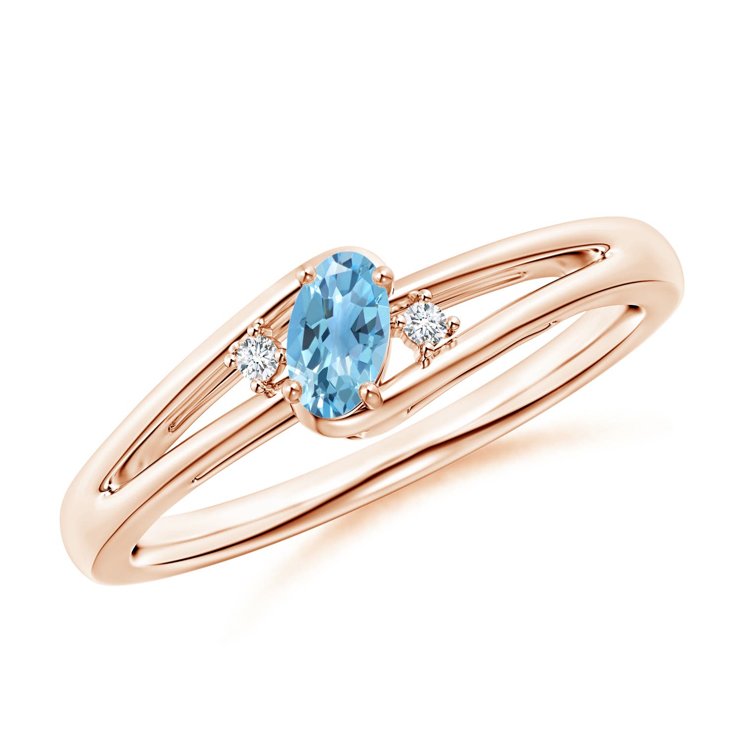 A - Swiss Blue Topaz / 0.29 CT / 14 KT Rose Gold