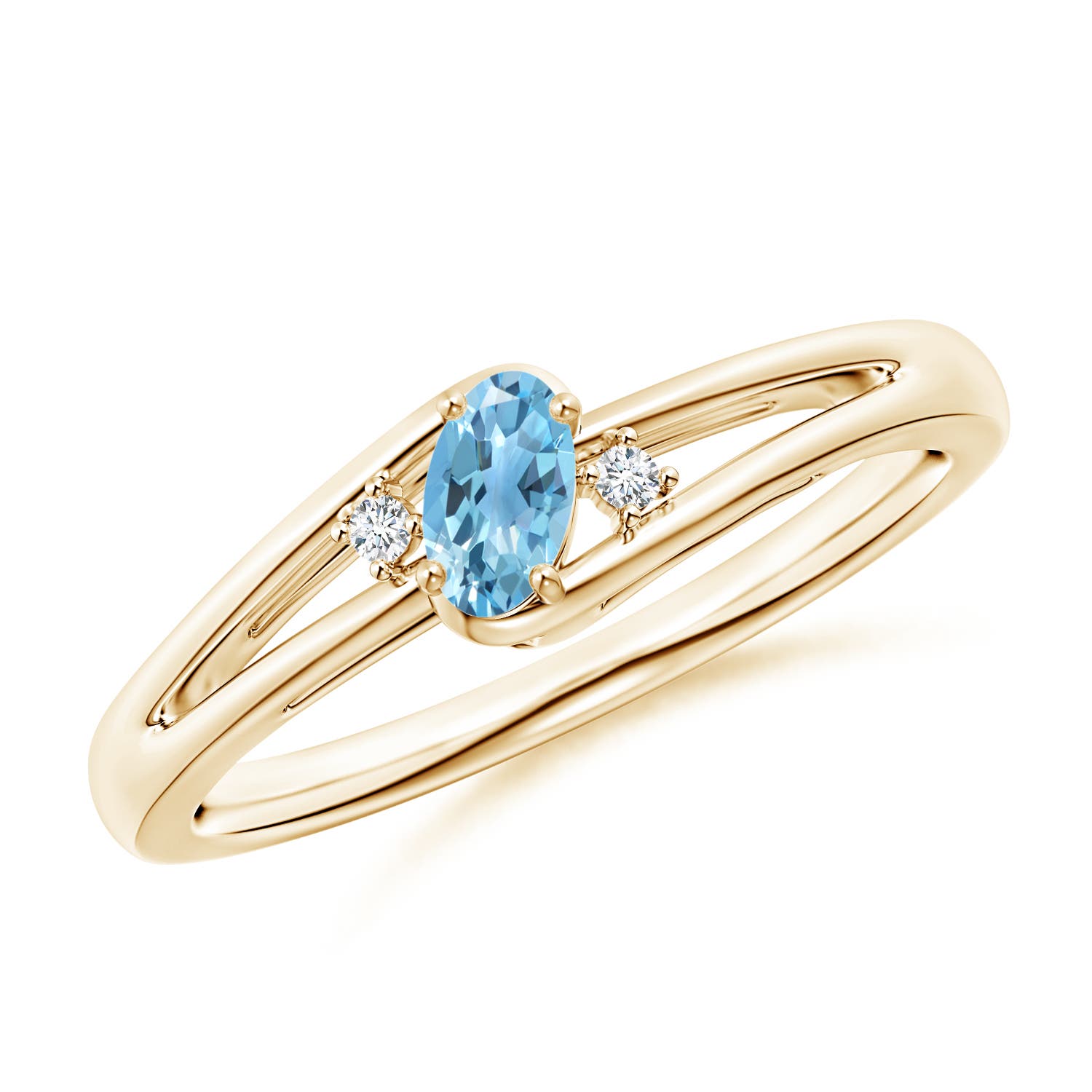 A - Swiss Blue Topaz / 0.29 CT / 14 KT Yellow Gold