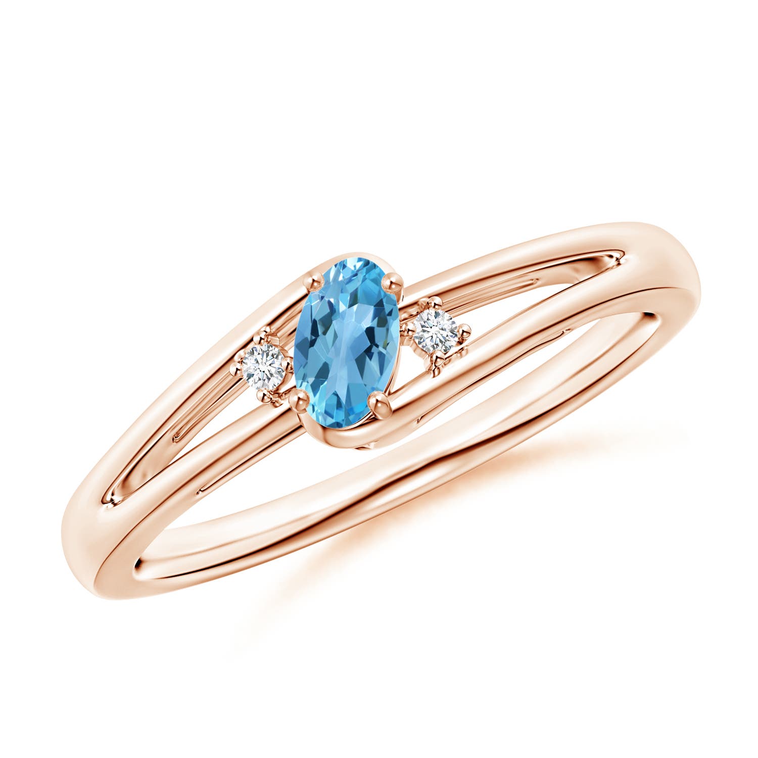 AA - Swiss Blue Topaz / 0.29 CT / 14 KT Rose Gold