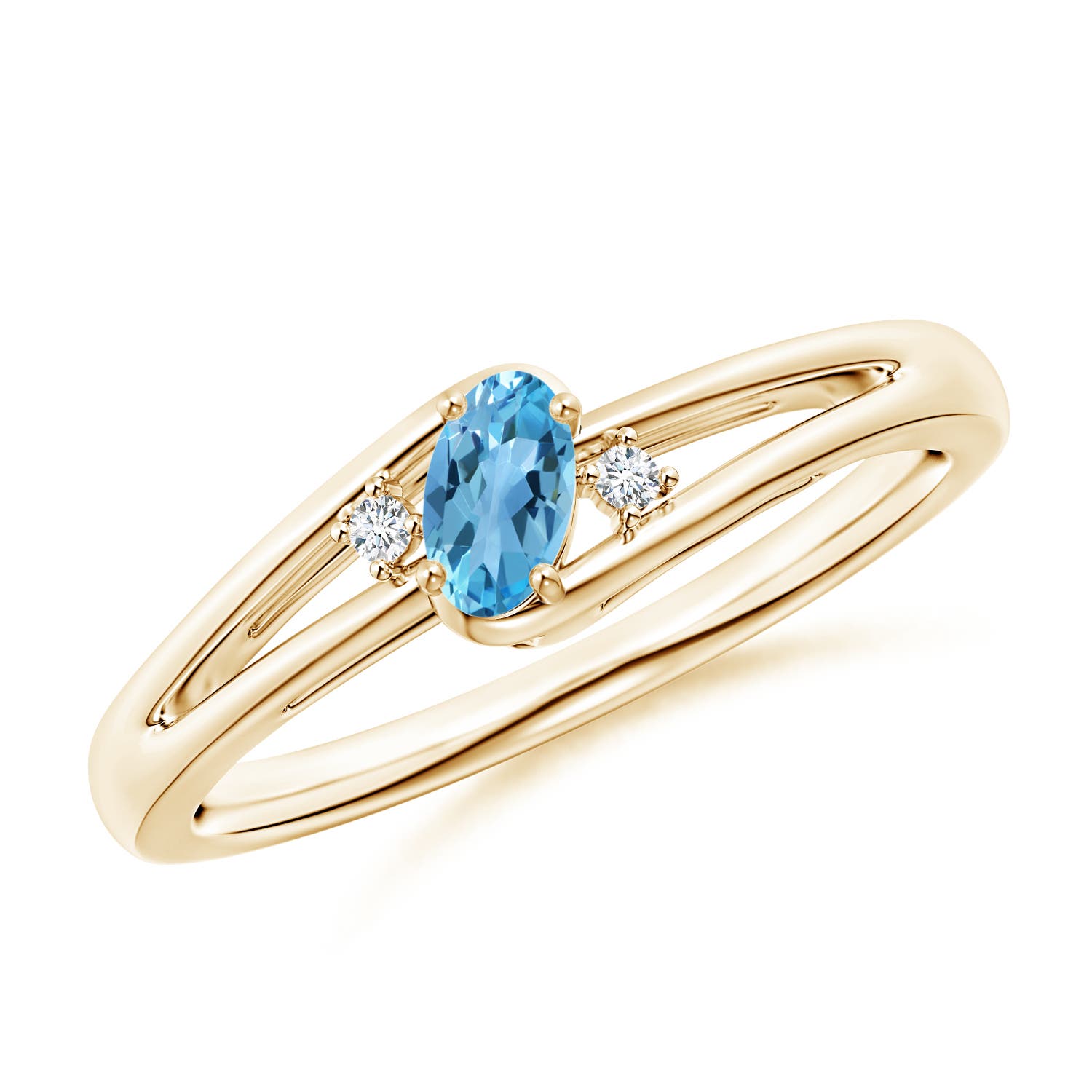 AA - Swiss Blue Topaz / 0.29 CT / 14 KT Yellow Gold