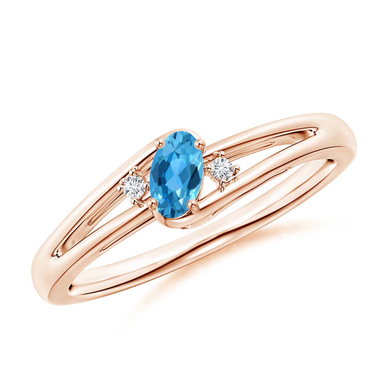 AAA - Swiss Blue Topaz / 0.29 CT / 14 KT Rose Gold