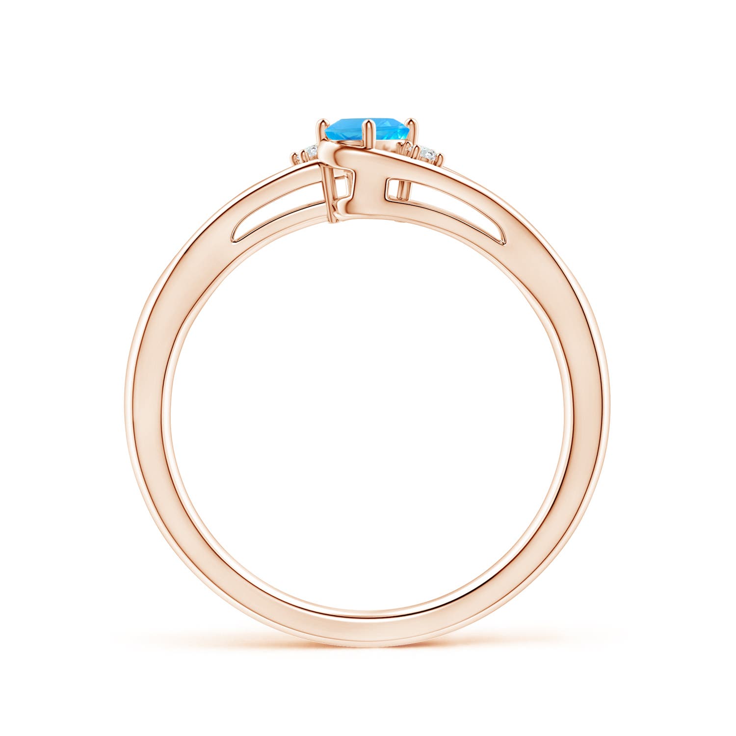 AAA - Swiss Blue Topaz / 0.29 CT / 14 KT Rose Gold