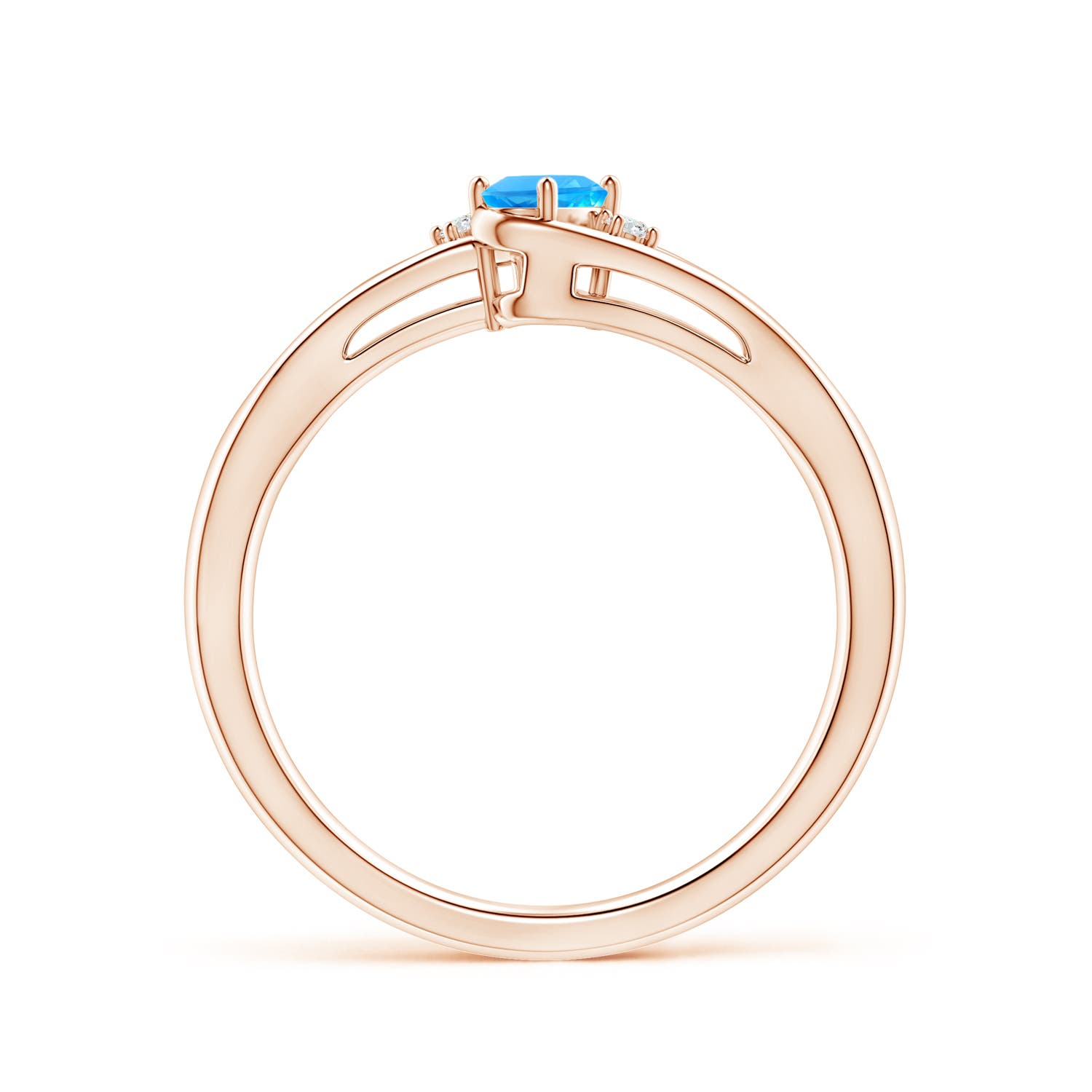 AAAA - Swiss Blue Topaz / 0.29 CT / 14 KT Rose Gold