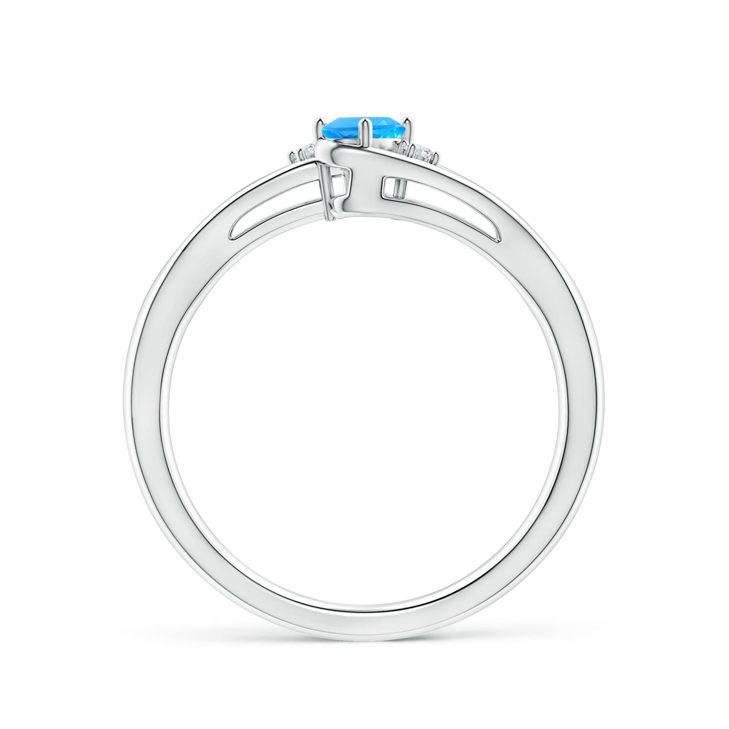 AAAA - Swiss Blue Topaz / 0.29 CT / 14 KT White Gold