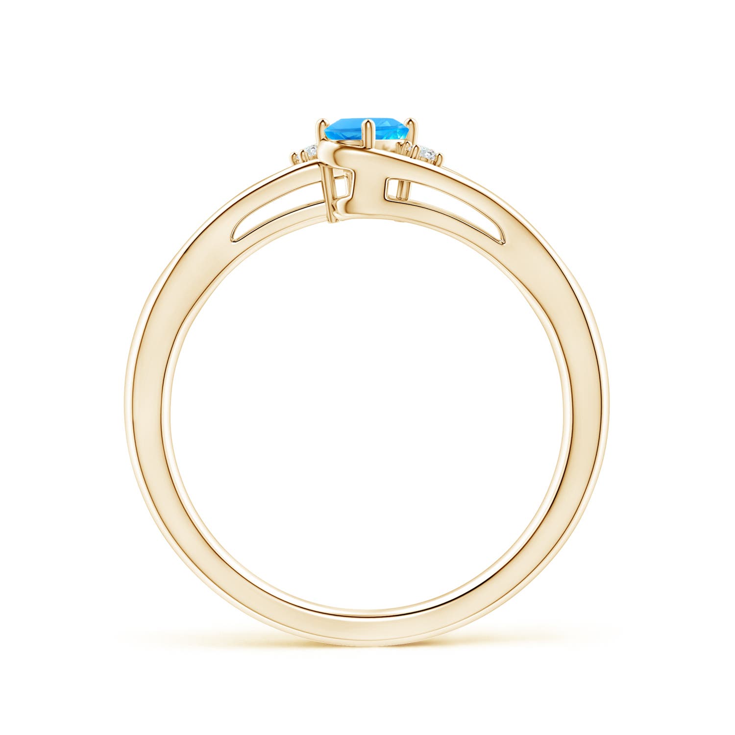 AAAA - Swiss Blue Topaz / 0.29 CT / 14 KT Yellow Gold