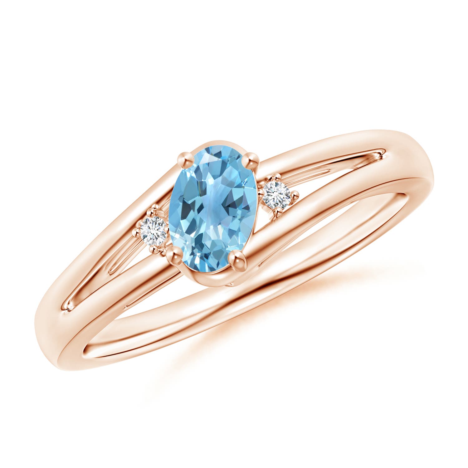 A - Swiss Blue Topaz / 0.56 CT / 14 KT Rose Gold