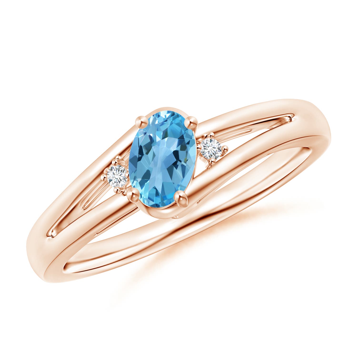 AA - Swiss Blue Topaz / 0.56 CT / 14 KT Rose Gold