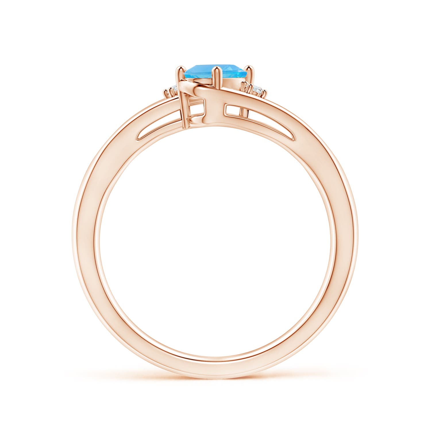 AA - Swiss Blue Topaz / 0.56 CT / 14 KT Rose Gold