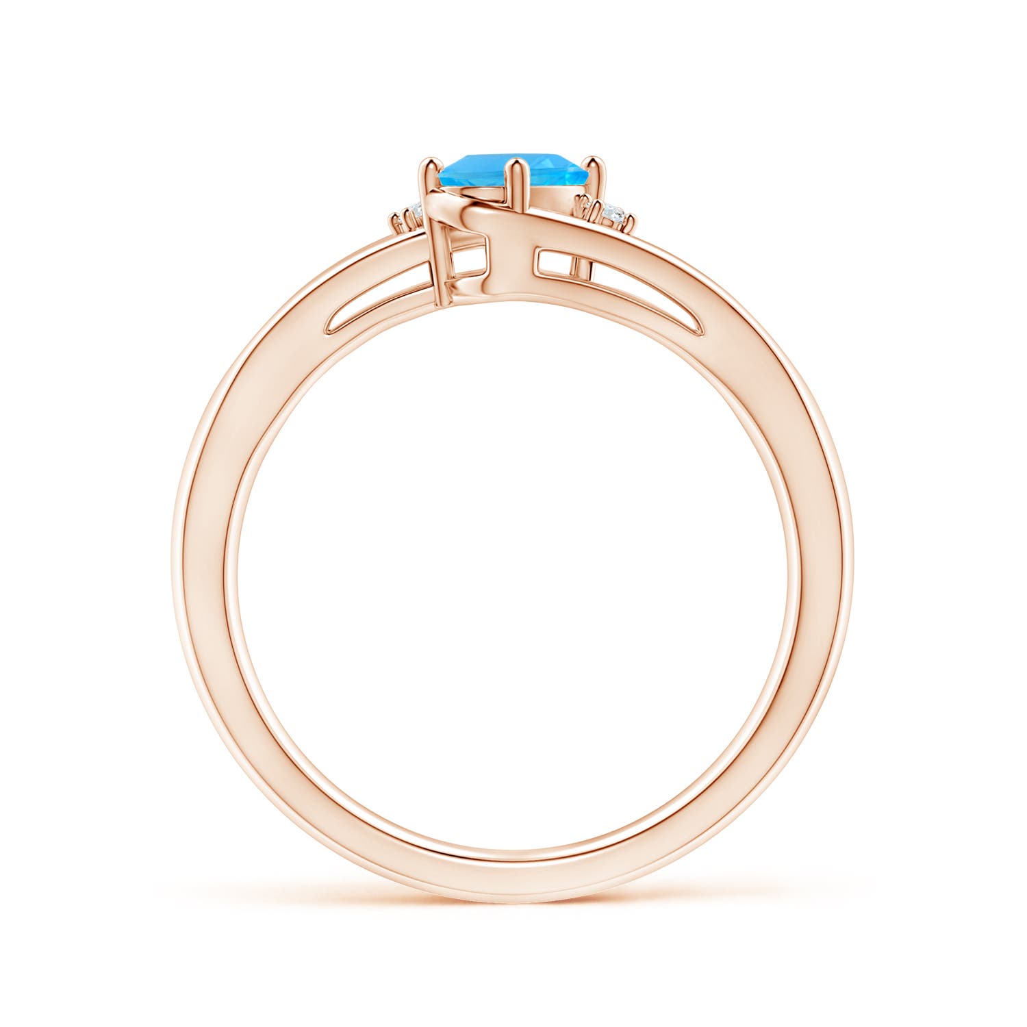 AAA - Swiss Blue Topaz / 0.56 CT / 14 KT Rose Gold