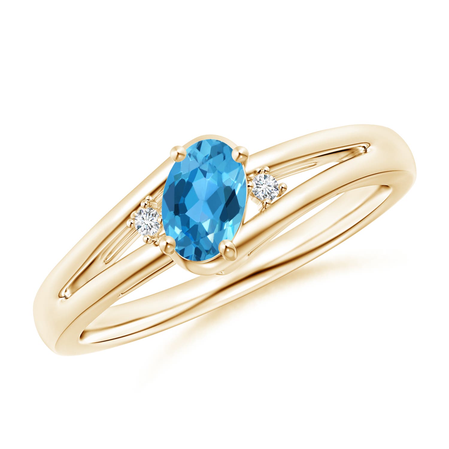 AAA - Swiss Blue Topaz / 0.56 CT / 14 KT Yellow Gold