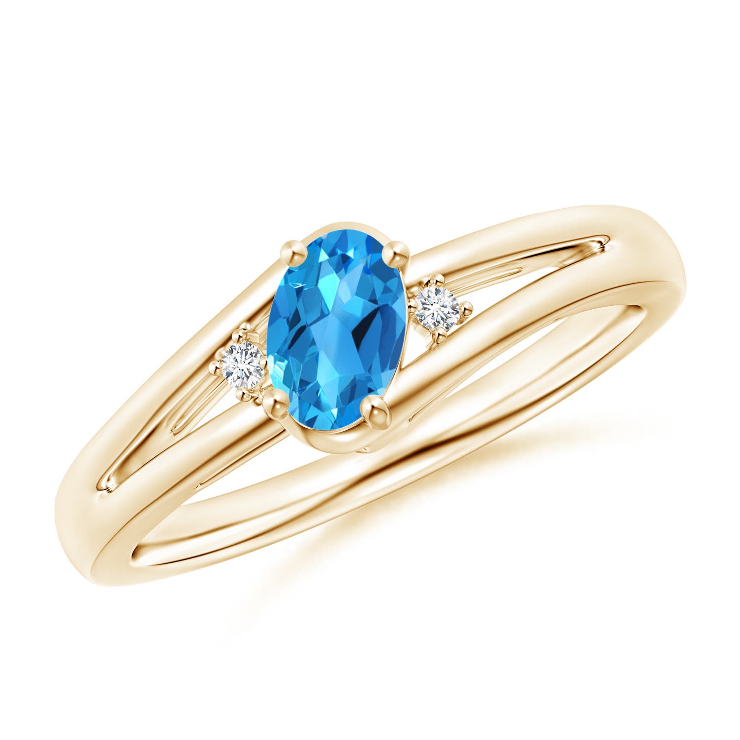 AAAA - Swiss Blue Topaz / 0.56 CT / 14 KT Yellow Gold