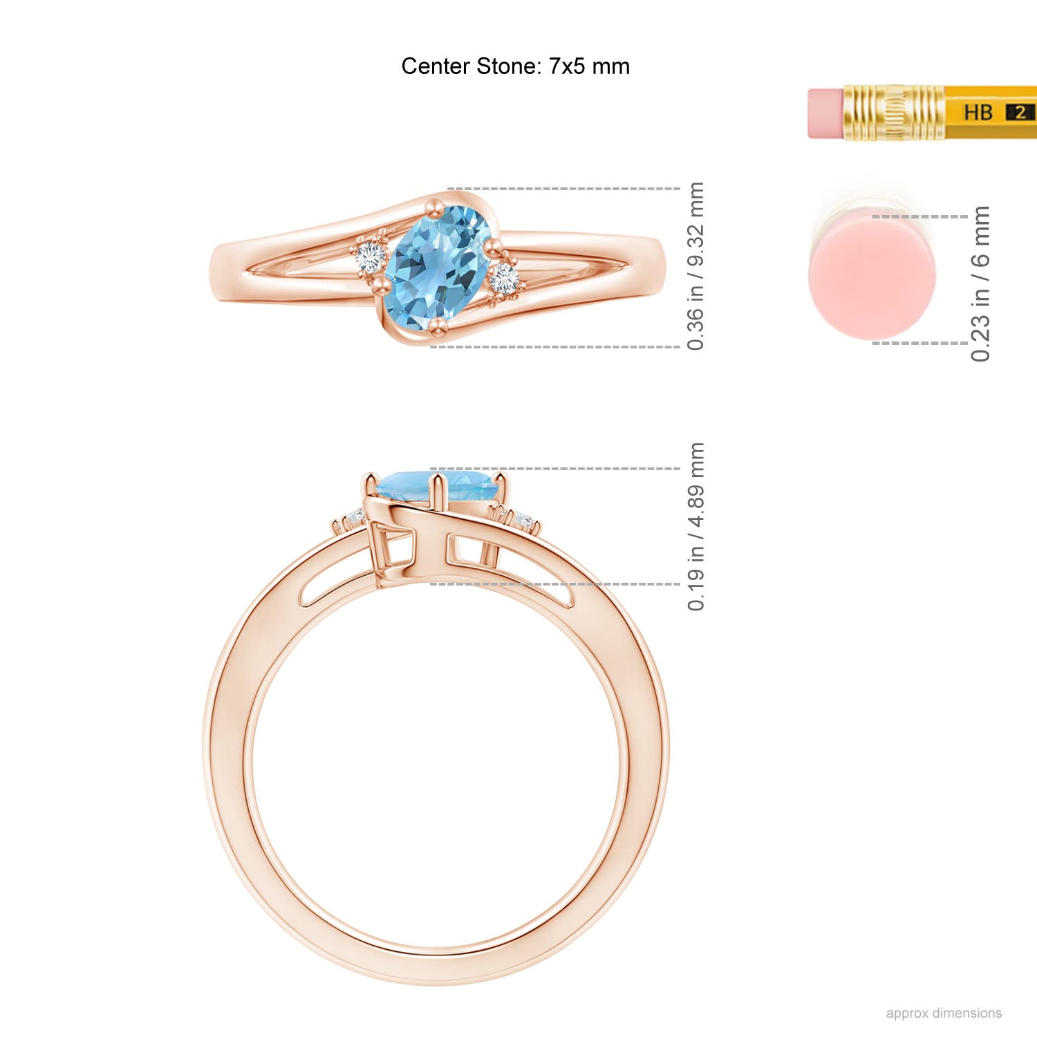 A - Swiss Blue Topaz / 0.99 CT / 14 KT Rose Gold