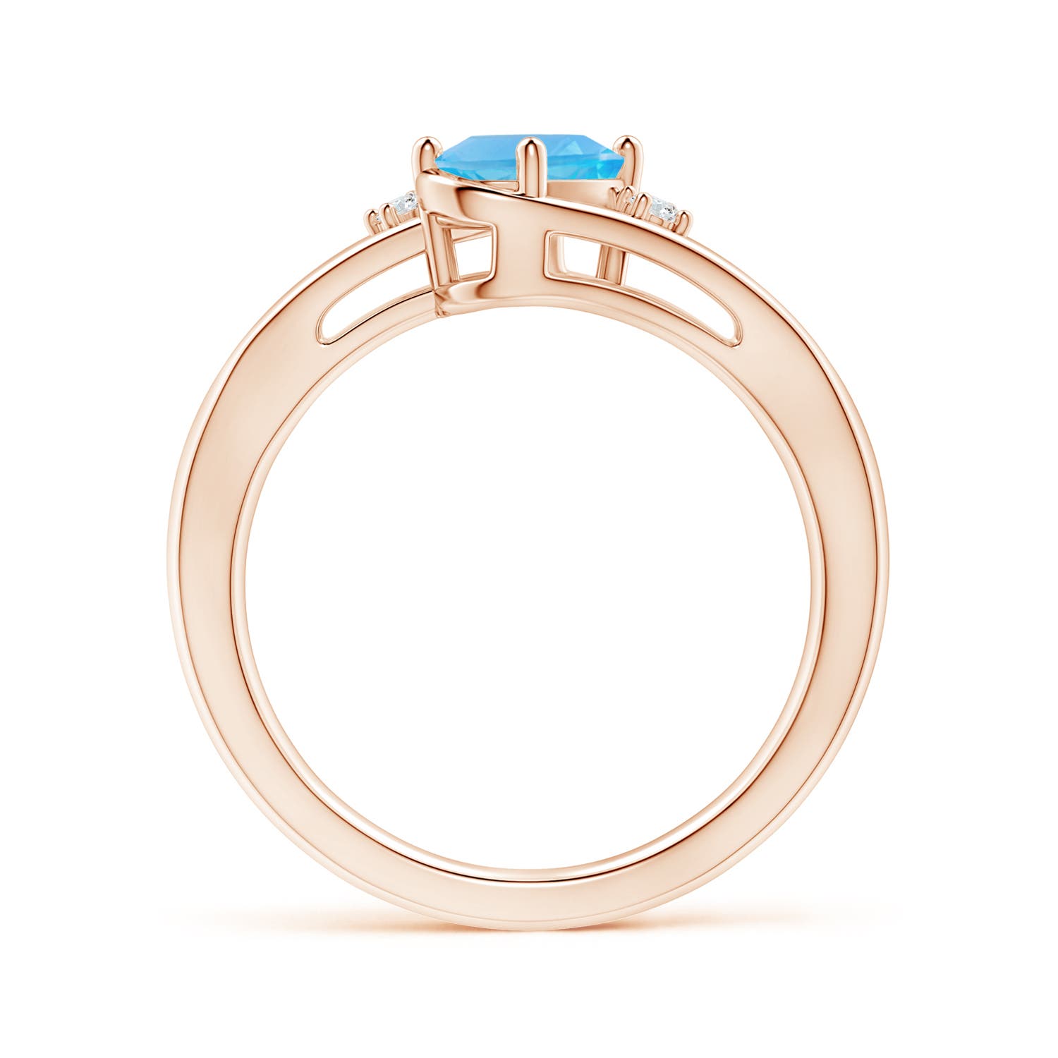 AA - Swiss Blue Topaz / 0.99 CT / 14 KT Rose Gold