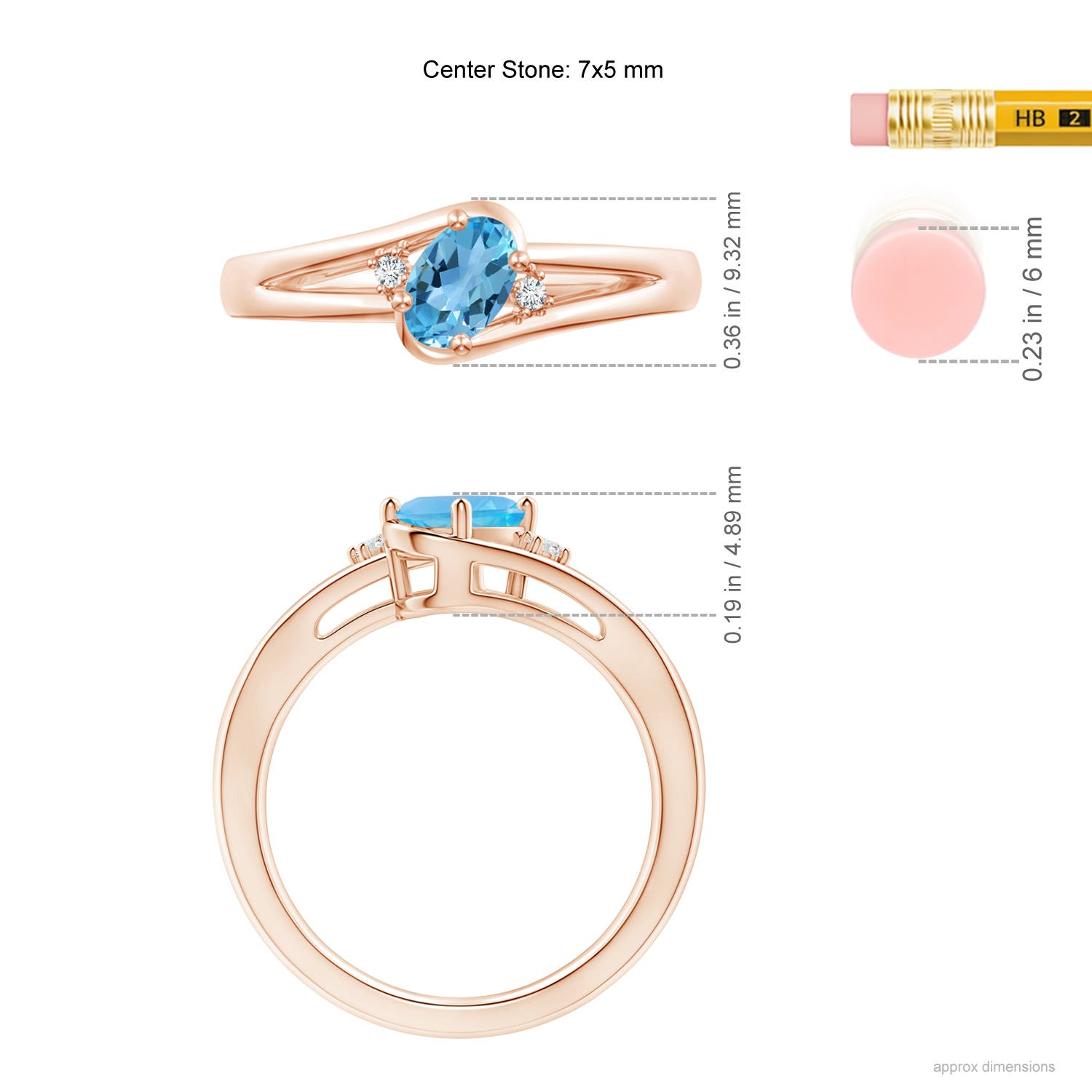 AA - Swiss Blue Topaz / 0.99 CT / 14 KT Rose Gold