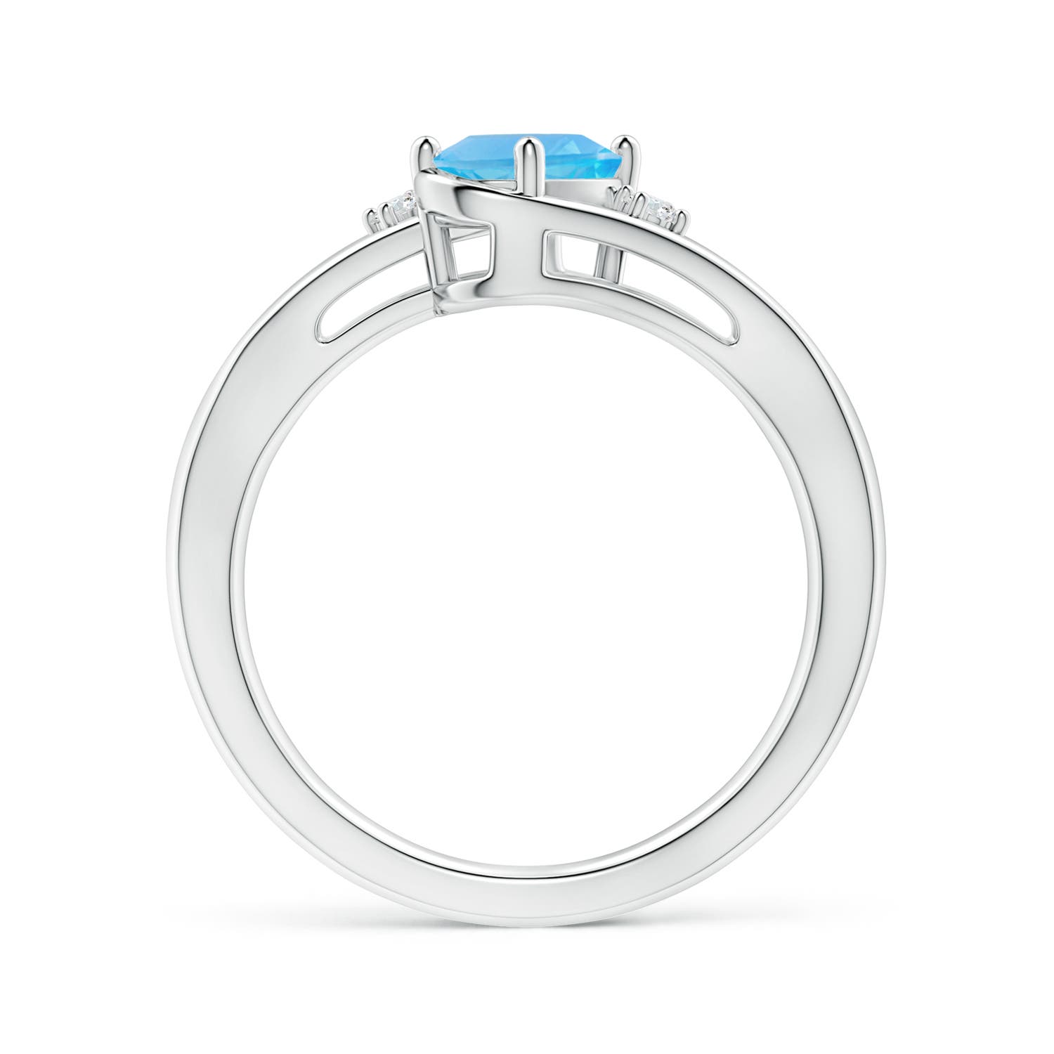 AA - Swiss Blue Topaz / 0.99 CT / 14 KT White Gold