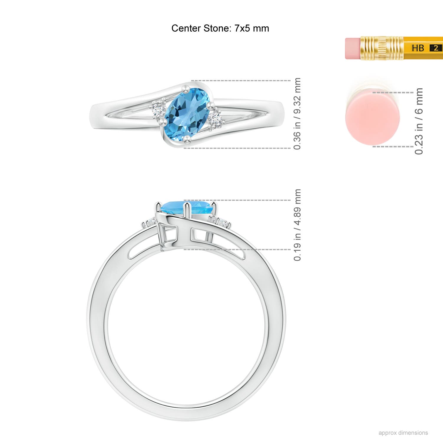 AA - Swiss Blue Topaz / 0.99 CT / 14 KT White Gold