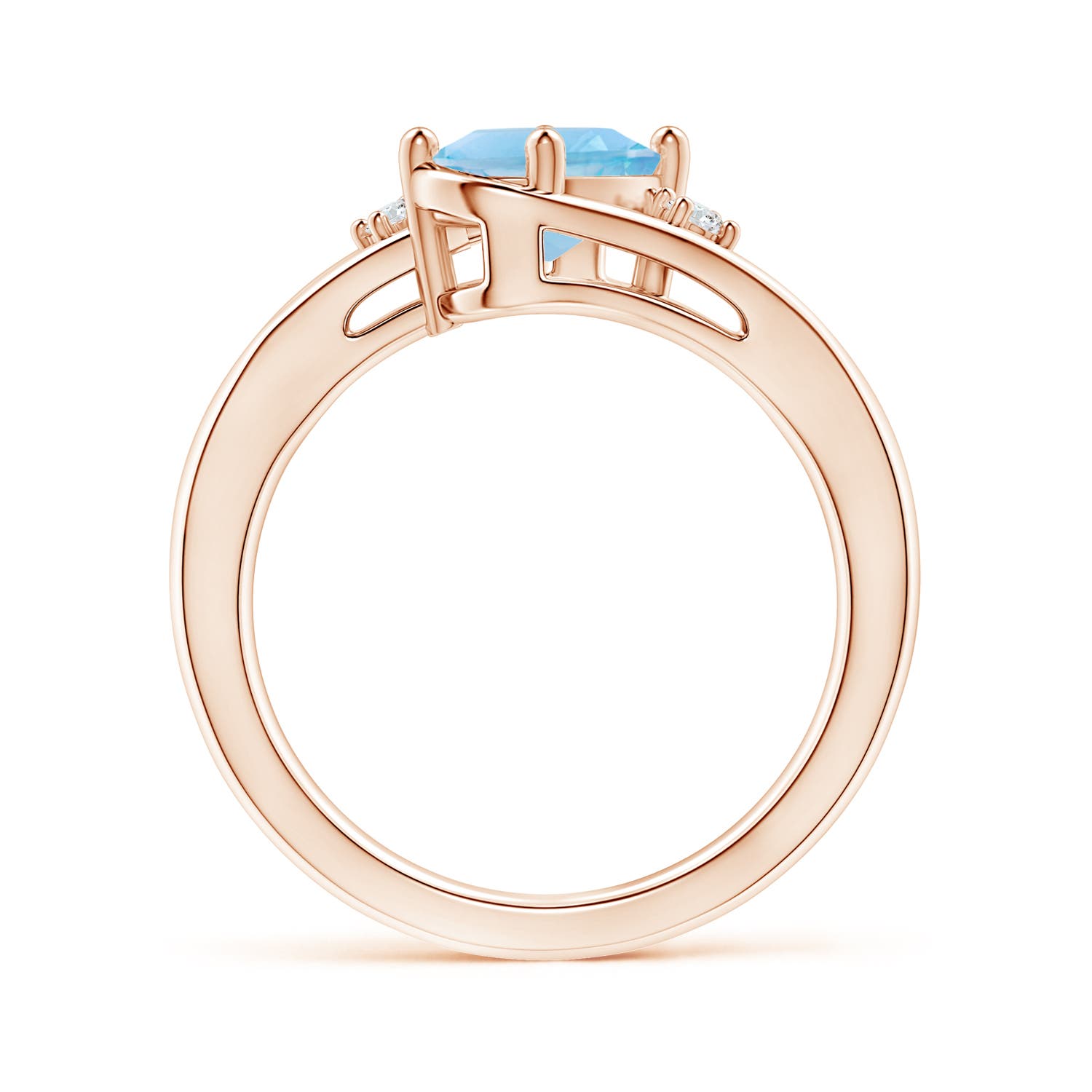 A - Swiss Blue Topaz / 1.55 CT / 14 KT Rose Gold