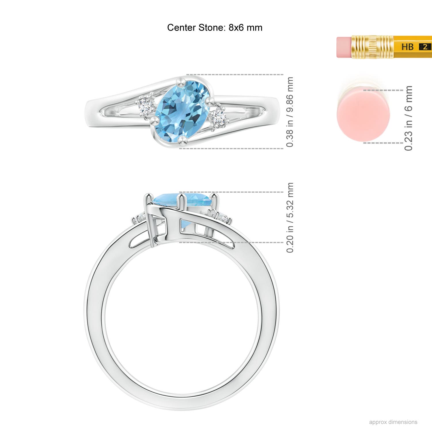 A - Swiss Blue Topaz / 1.55 CT / 14 KT White Gold