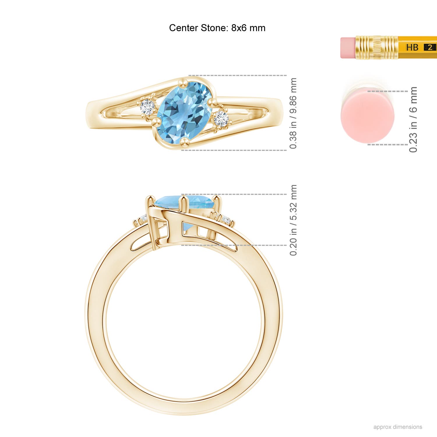 A - Swiss Blue Topaz / 1.55 CT / 14 KT Yellow Gold