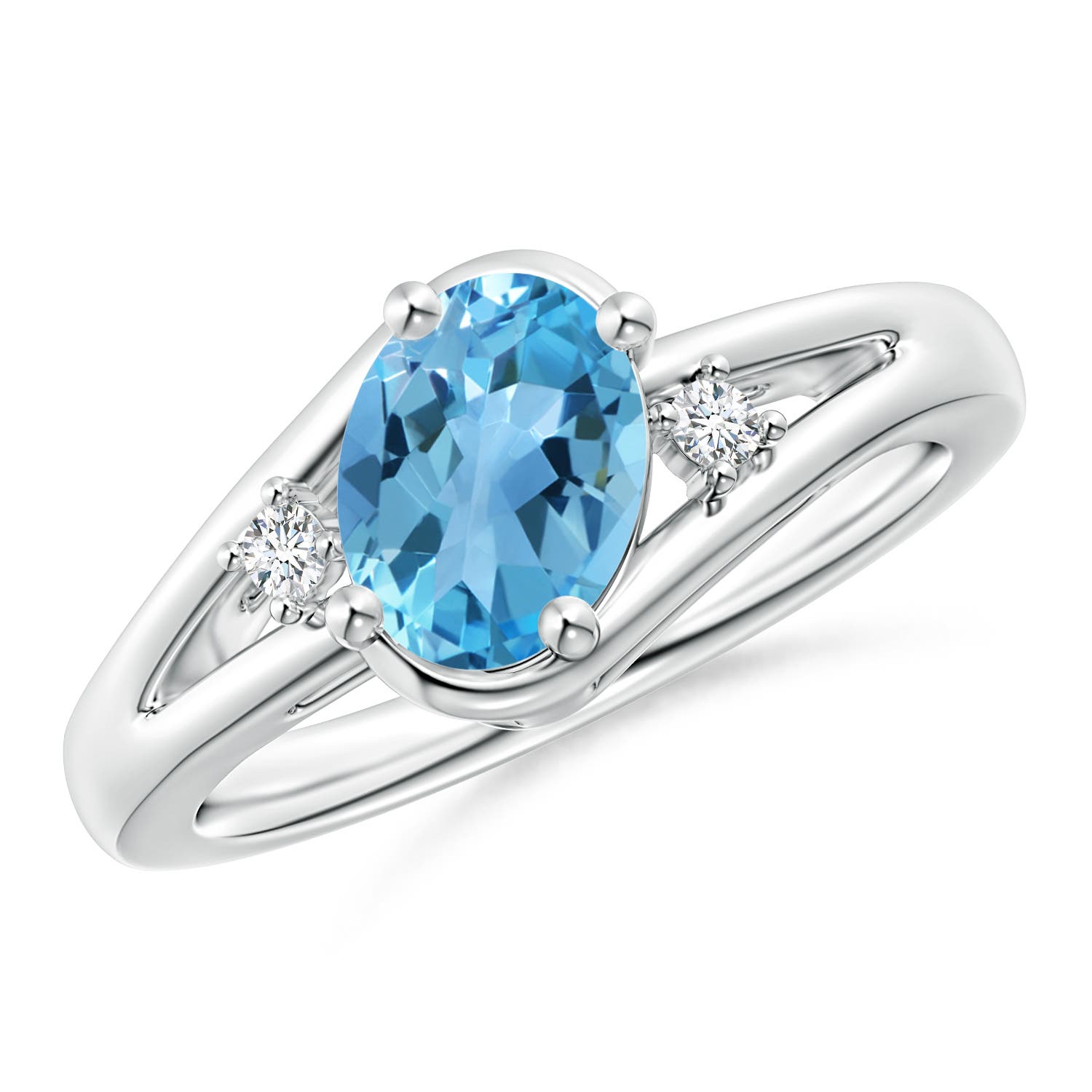 AA - Swiss Blue Topaz / 1.55 CT / 14 KT White Gold