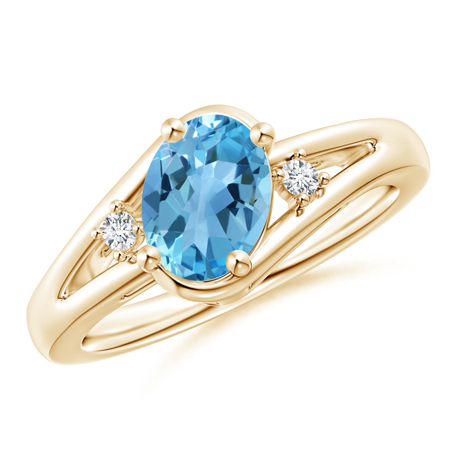 AA - Swiss Blue Topaz / 1.55 CT / 14 KT Yellow Gold