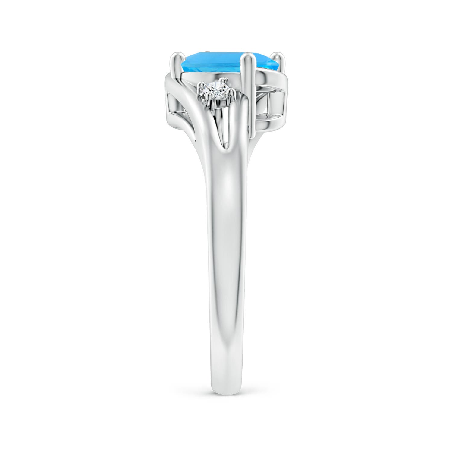 AAA - Swiss Blue Topaz / 1.55 CT / 14 KT White Gold