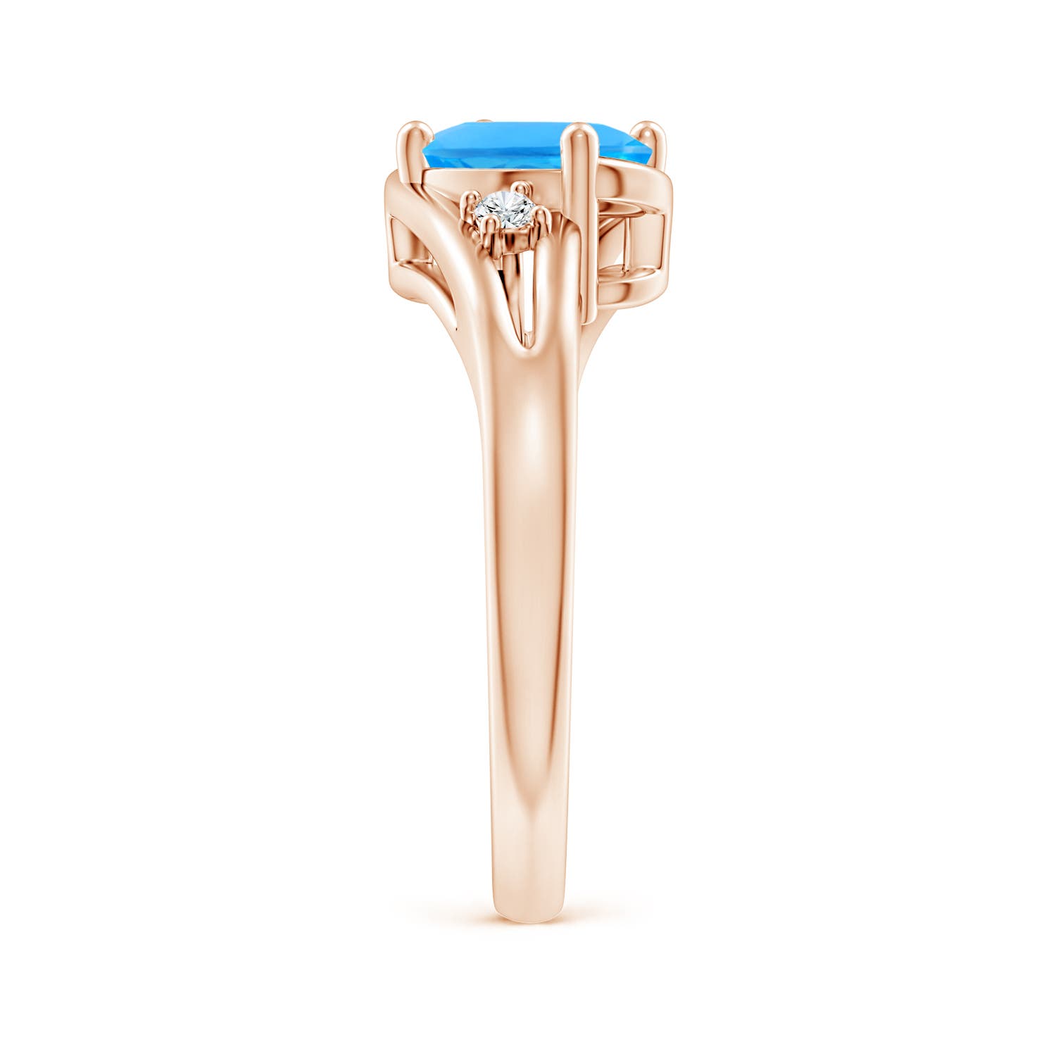 AAAA - Swiss Blue Topaz / 1.55 CT / 14 KT Rose Gold