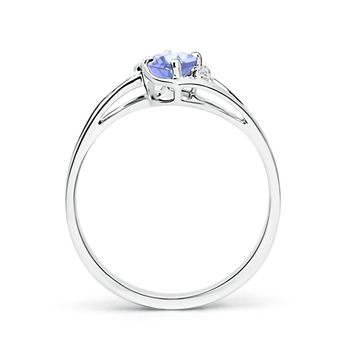 5x3mm A Tanzanite and Diamond Split Shank Ring in 9K White Gold product image