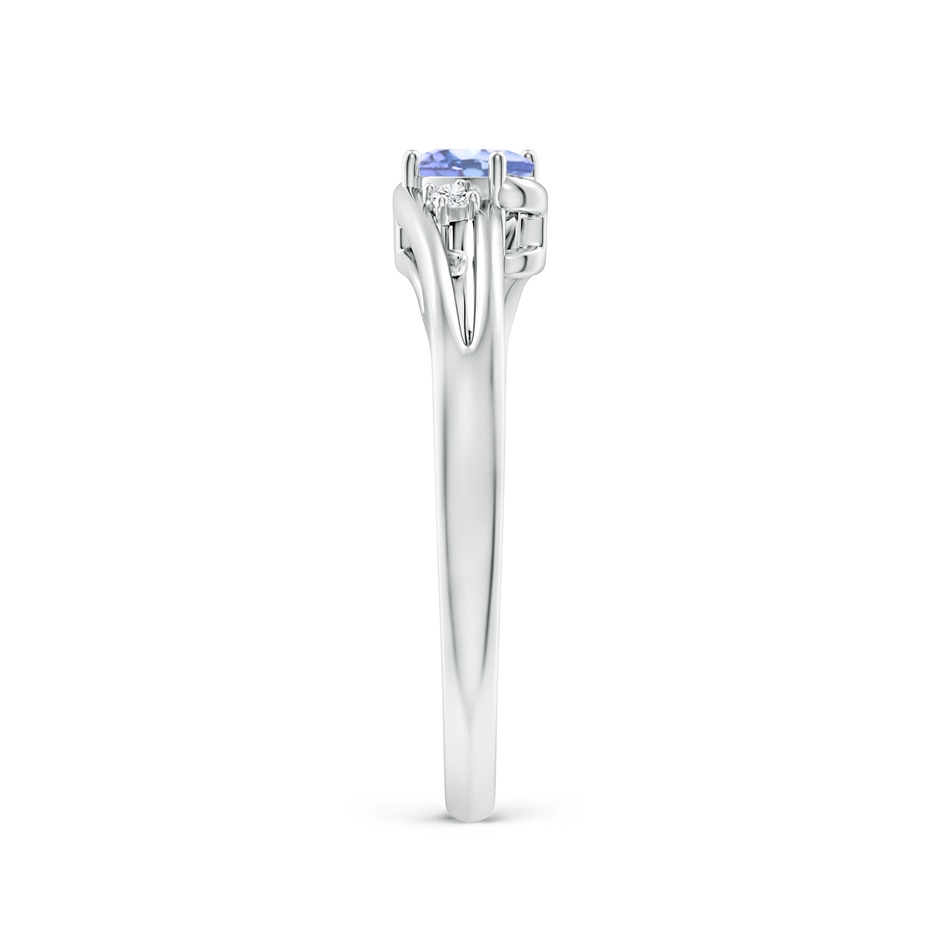 5x3mm A Tanzanite and Diamond Split Shank Ring in P950 Platinum side-2