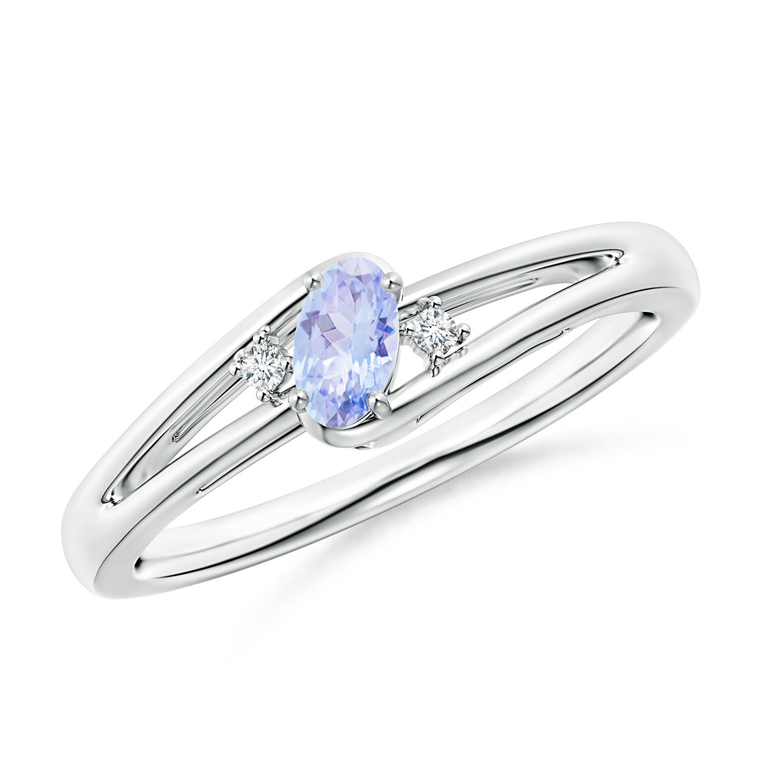 A - Tanzanite / 0.22 CT / 14 KT White Gold