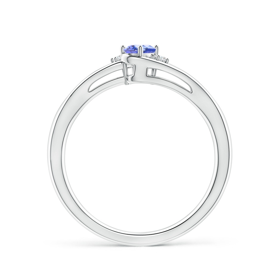 5x3mm AA Tanzanite and Diamond Split Shank Ring in White Gold side-1