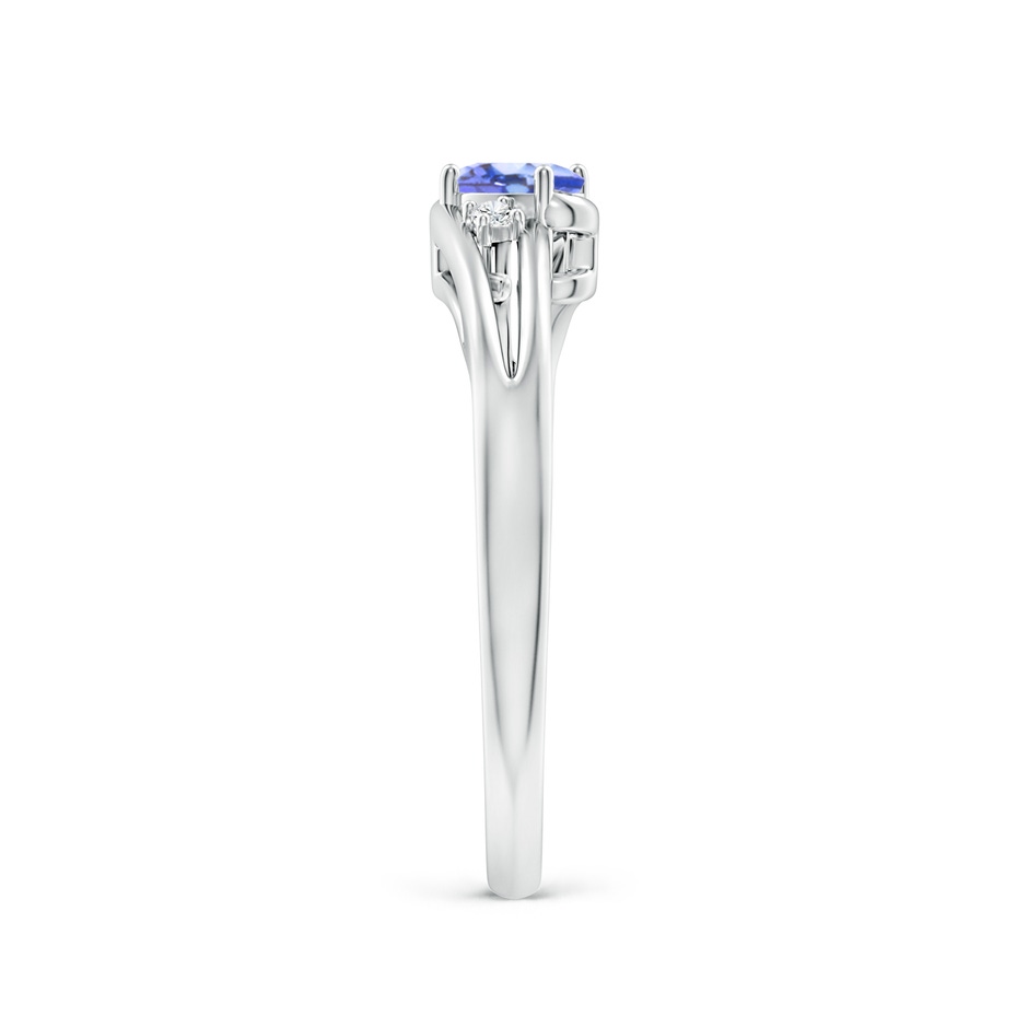 5x3mm AA Tanzanite and Diamond Split Shank Ring in White Gold side-2