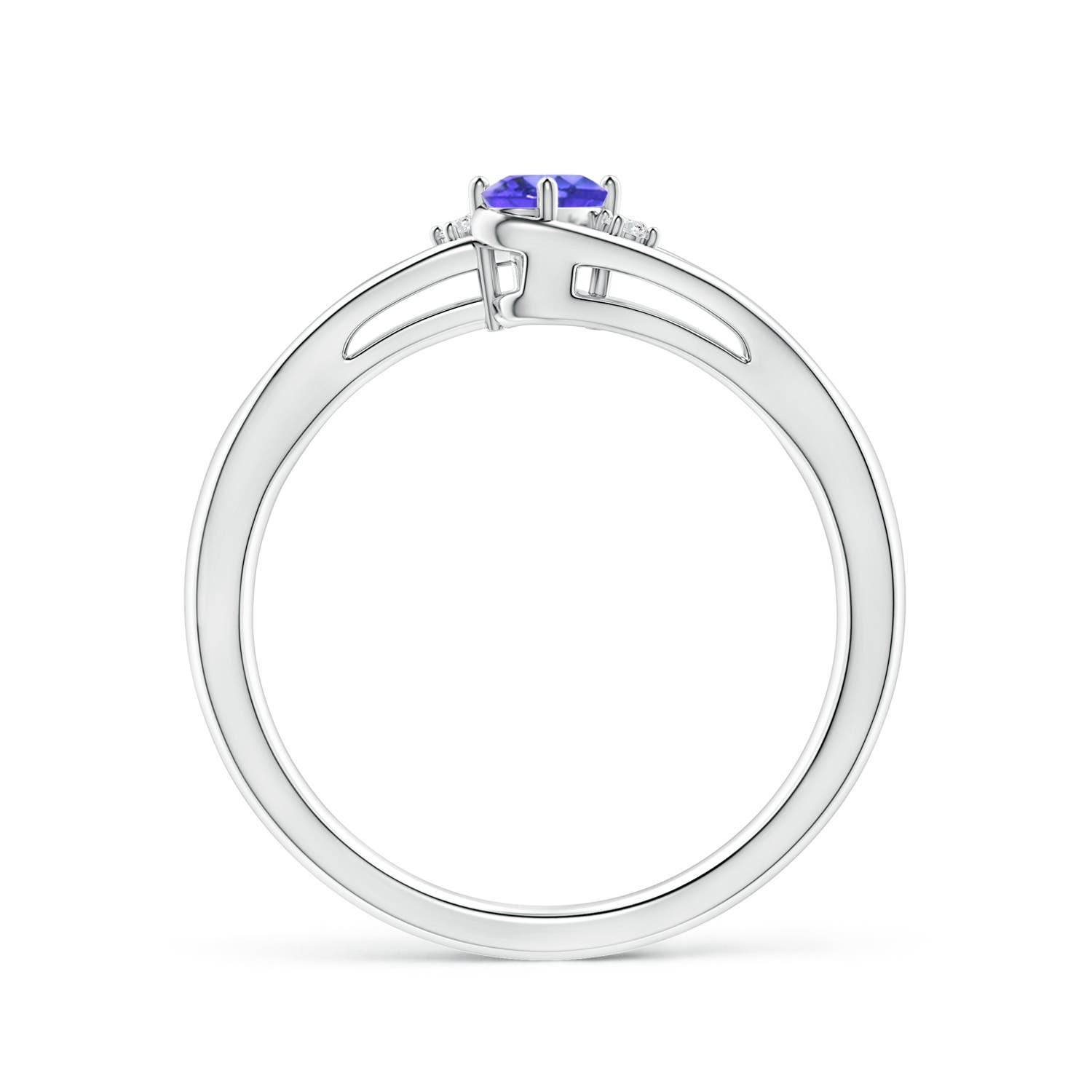 AAA - Tanzanite / 0.22 CT / 14 KT White Gold