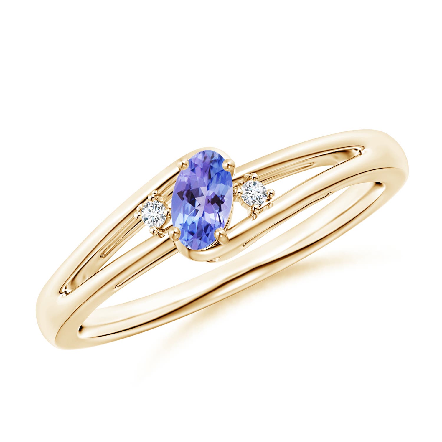 AAA - Tanzanite / 0.22 CT / 14 KT Yellow Gold