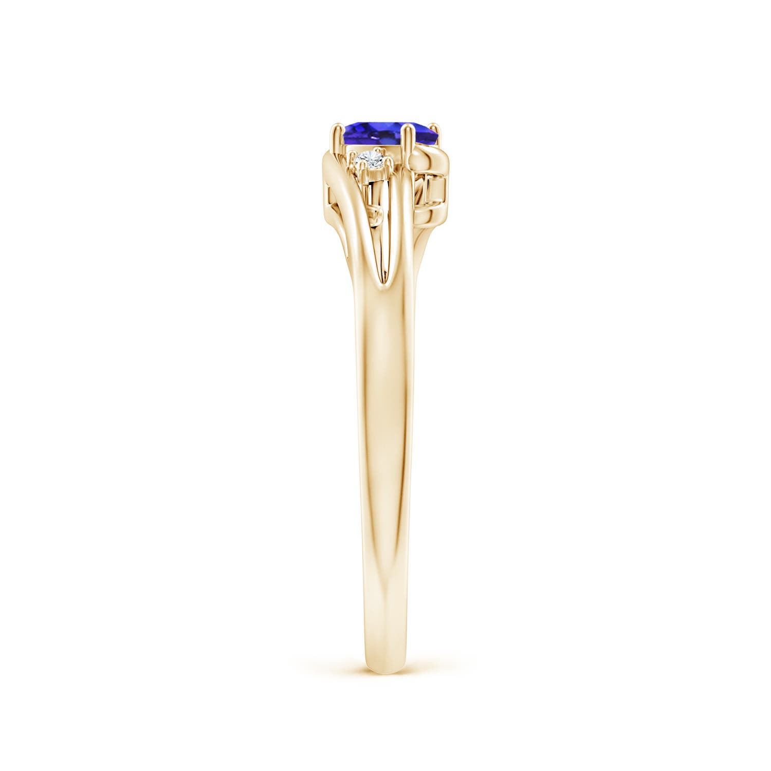 AAAA - Tanzanite / 0.22 CT / 14 KT Yellow Gold