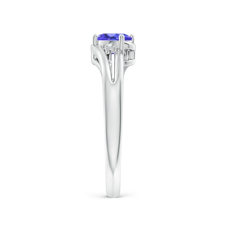 6x4mm AAA Tanzanite and Diamond Split Shank Ring in P950 Platinum side-2
