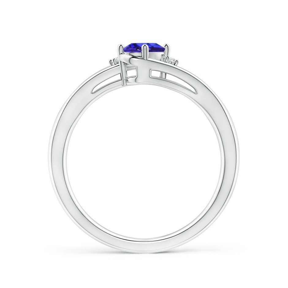 6x4mm AAAA Tanzanite and Diamond Split Shank Ring in P950 Platinum side-1