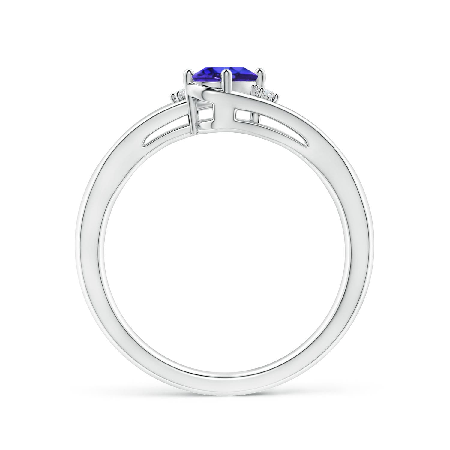 AAAA - Tanzanite / 0.47 CT / 14 KT White Gold