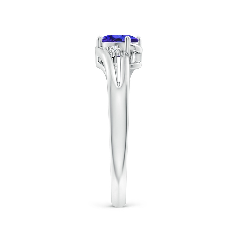 6x4mm AAAA Tanzanite and Diamond Split Shank Ring in White Gold side-2