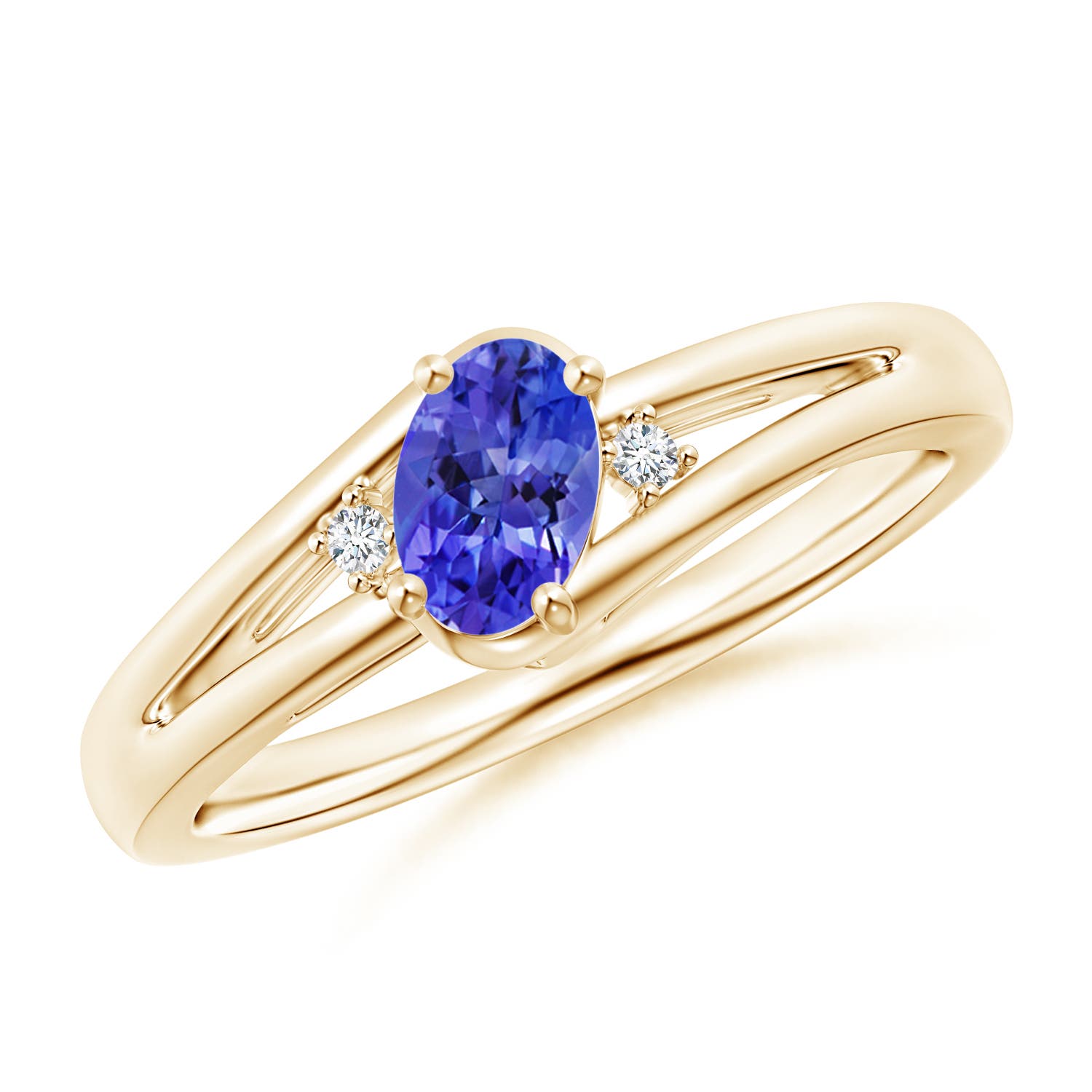 AAAA - Tanzanite / 0.47 CT / 14 KT Yellow Gold