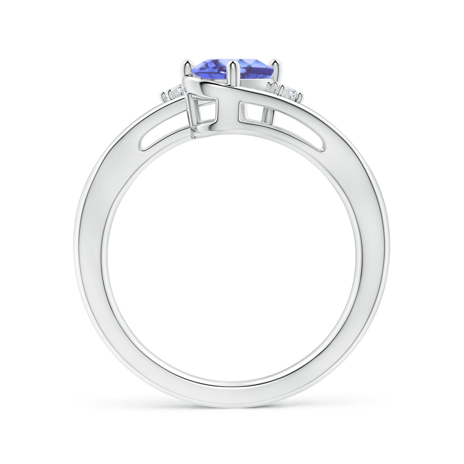 7x5mm A Tanzanite and Diamond Split Shank Ring in White Gold side-1