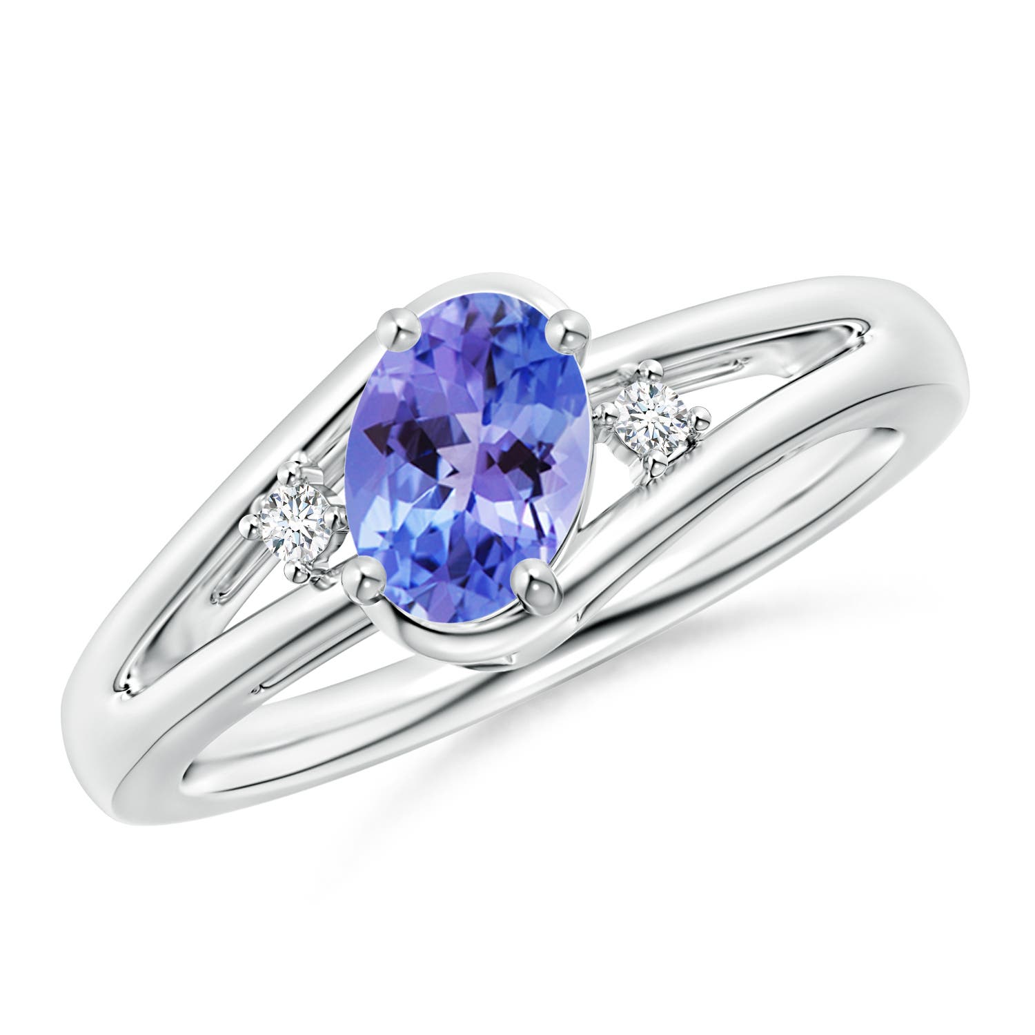 AA - Tanzanite / 0.84 CT / 14 KT White Gold