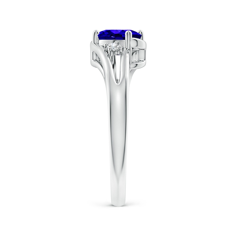 7x5mm AAAA Tanzanite and Diamond Split Shank Ring in P950 Platinum side-2